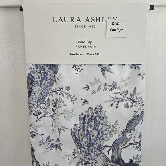 Laura Ashley Blue and White Panel Pair - Picture 1 of 7